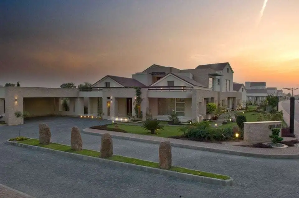 Villa street at dusk in Bahria Town Lahore